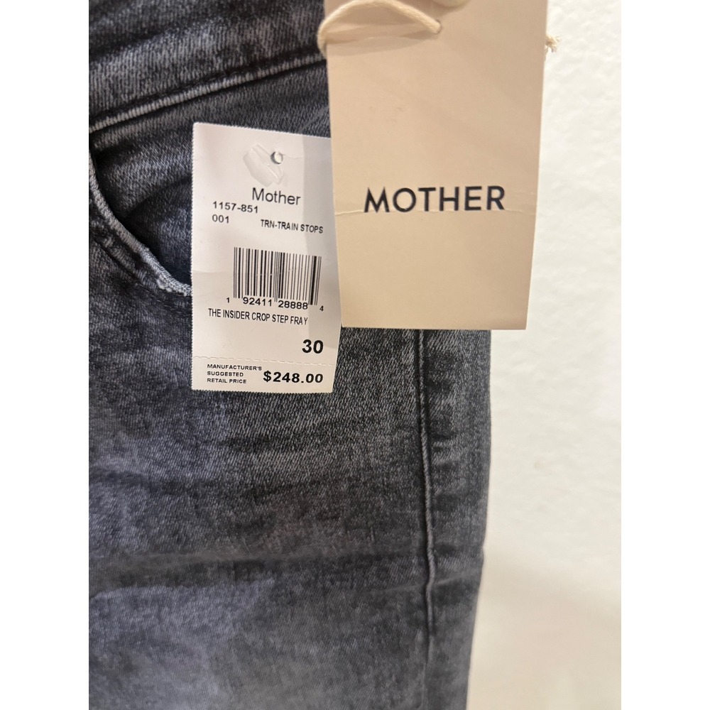Mother Denim Insider Crop Step Fray Jeans 30 Cool Girl Grunge Minimalist NWT - Picture 3 of 7